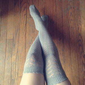 Free People Over the Knee lace sweater socks